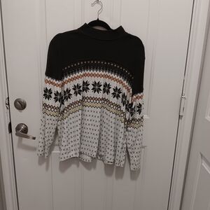 Maurices Multicolor Patterned Turtleneck Sweater